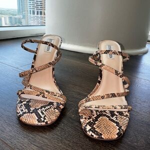 STEVE MADDEN Snake Skin Strappy Slide Heels